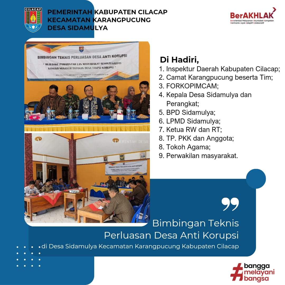 Bimtek Perluasan Desa Antikorupsi Desa Sidamulya 