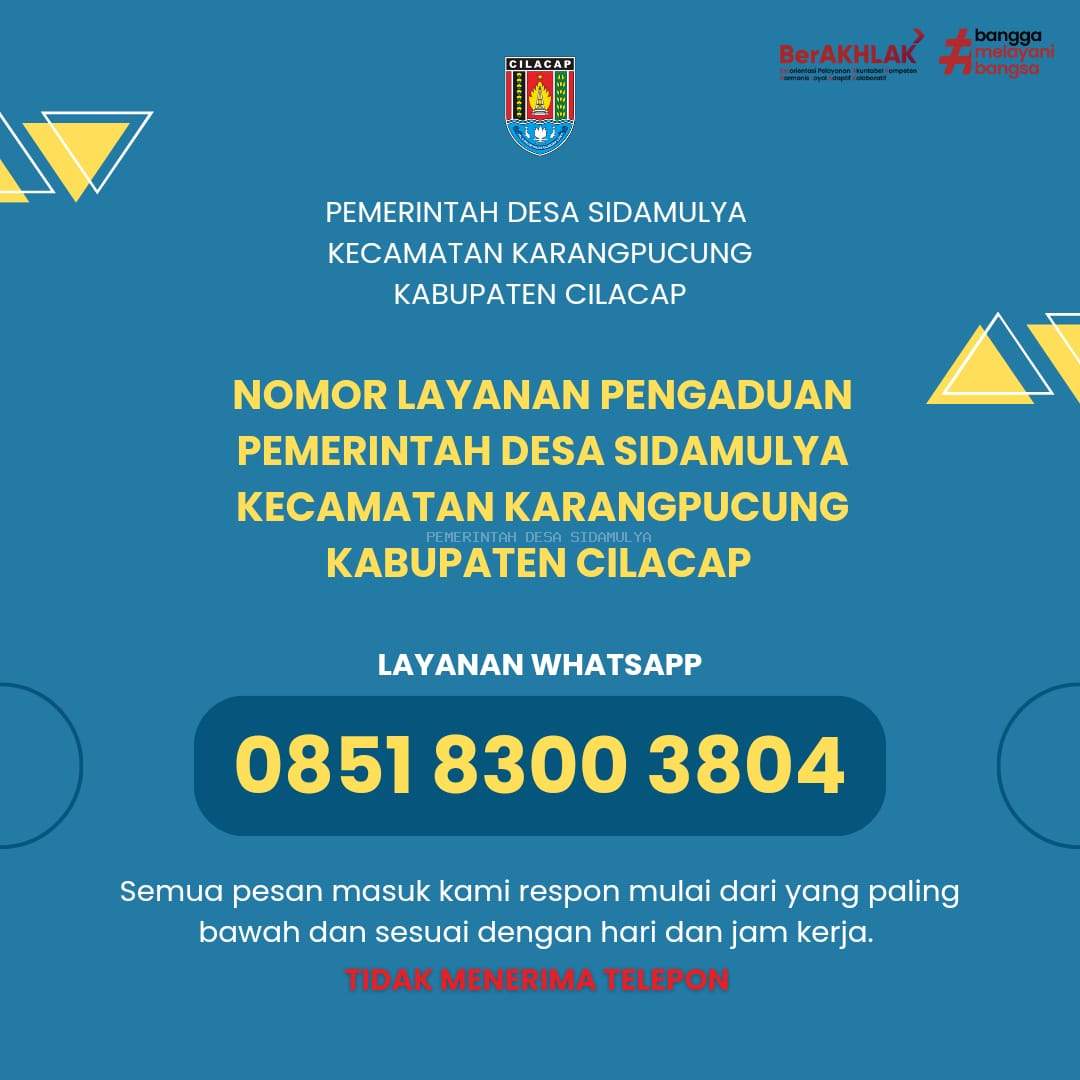 No Pengaduan Pemerintah Desa Sidamulya 