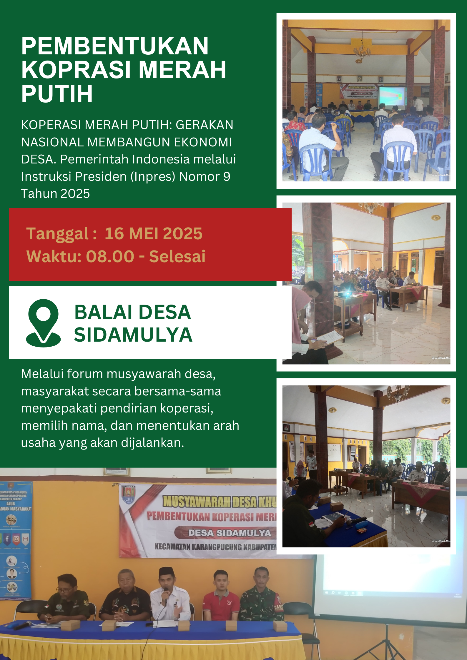 PEMBENTUKAN KOPRASI DESA MERAH PUTIH DESA SIDAMULYA 